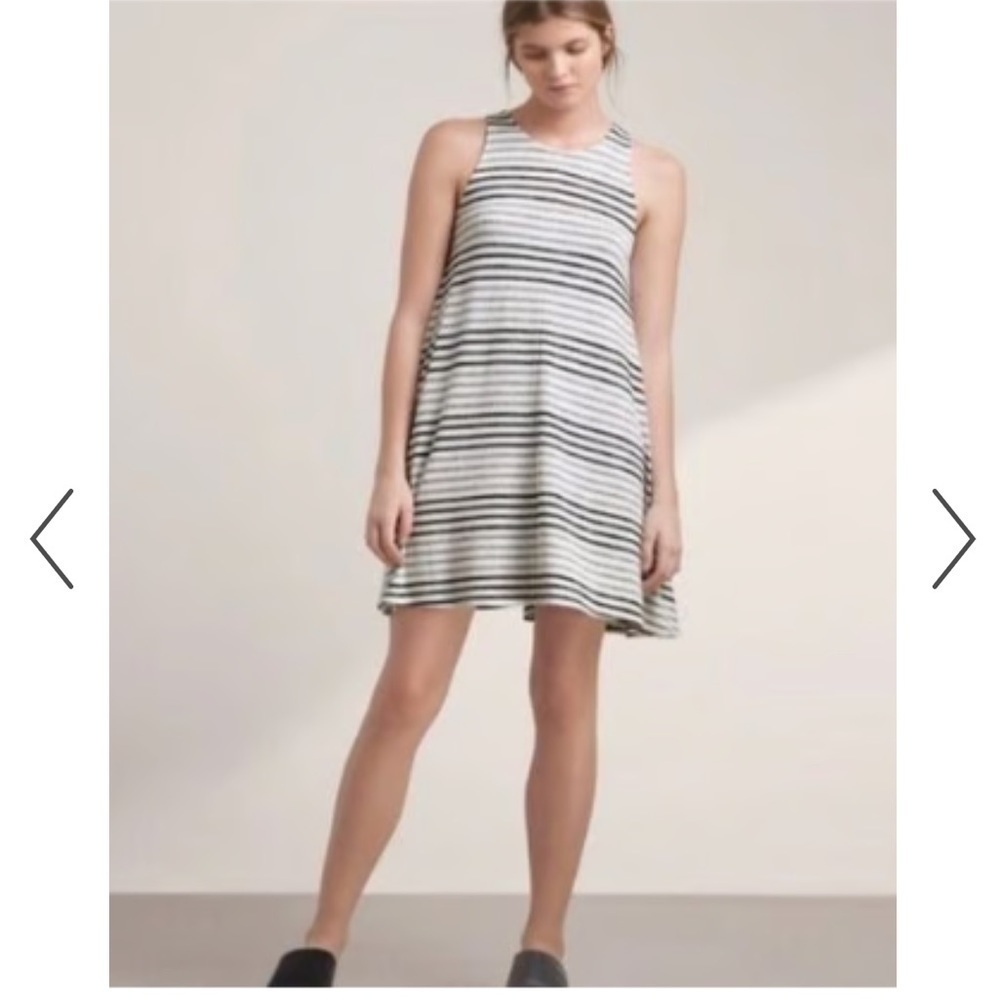Aritzia Wilfred Free Rosa Light Knit Trapeze Stripe Swing Sleeveless Tank Dress